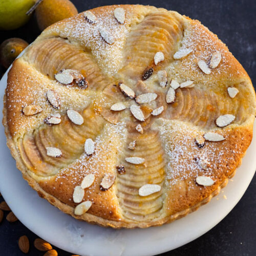 Boozy Pear Frangipane Tarte | Wild West Viking