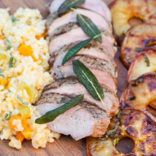 Grilled Pork Tenderloin with Apples & Sage | Bjorn Bites & Booze