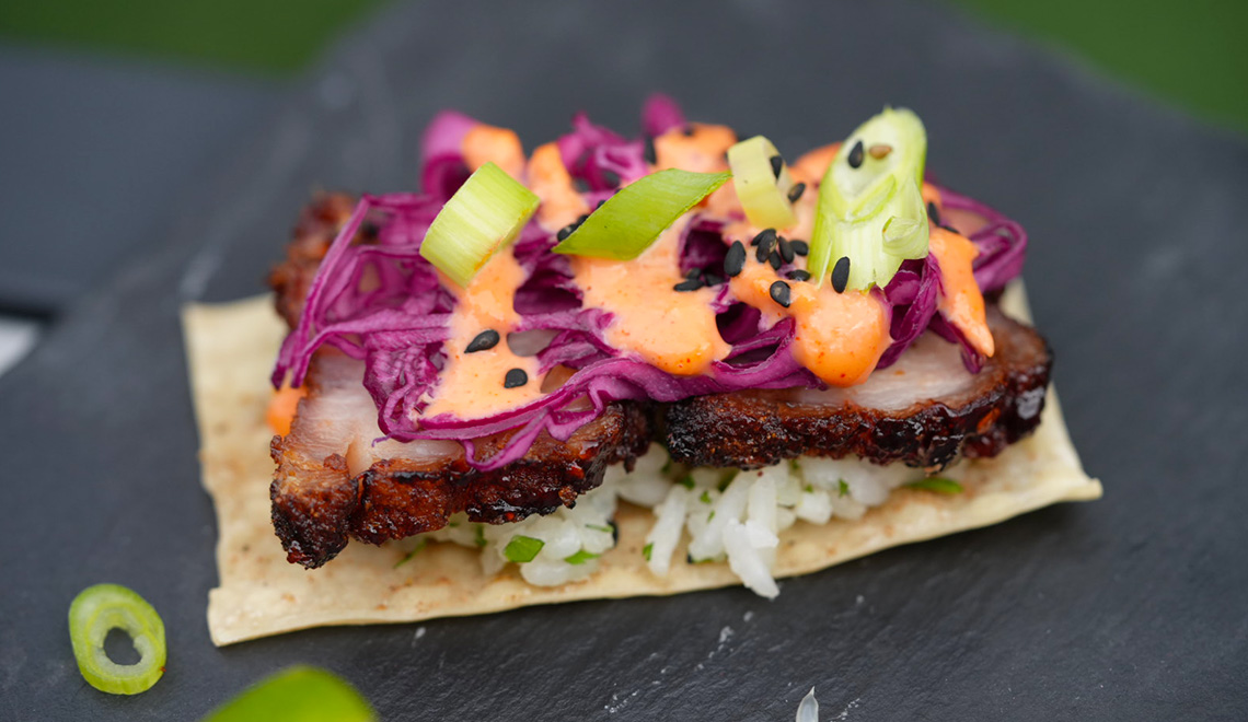 Shoyu pork belly bite | Bjorn Bites Booze